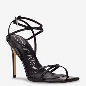 Calvin Klein Tegin Strappy Stiletto Heel Open Toe Dress Sandal Black Size 5.5M
